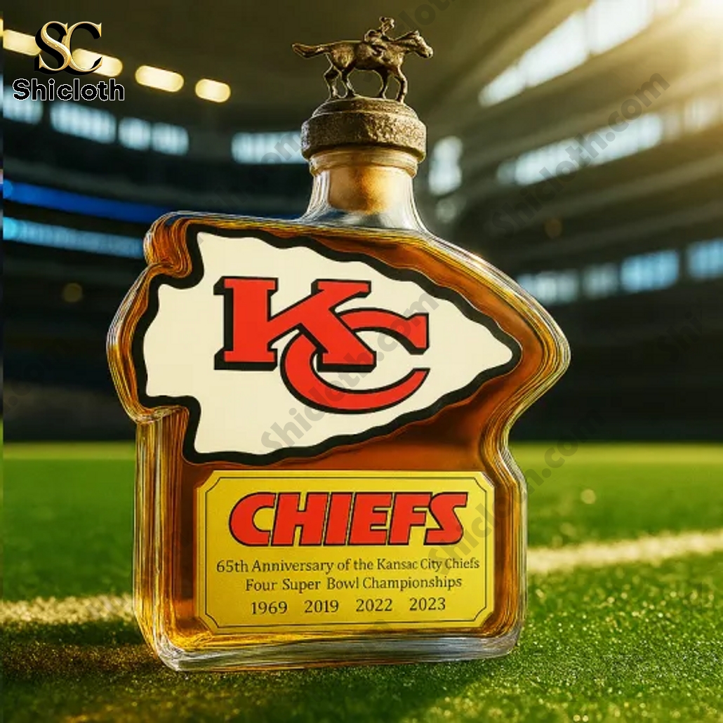 Kansas City Chiefs 65th Anniversary NFL Whiskey Bottle 10 Kansas City Chiefs 65th Anniversary NFL Blanton's Whiskey Bottle