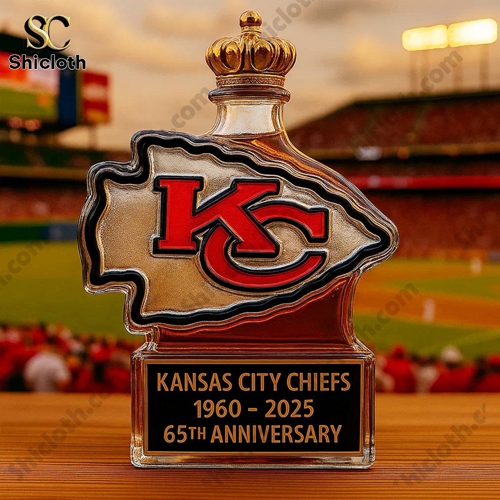 Kansas City Chiefs 65th Anniversary Whiskey Bottle