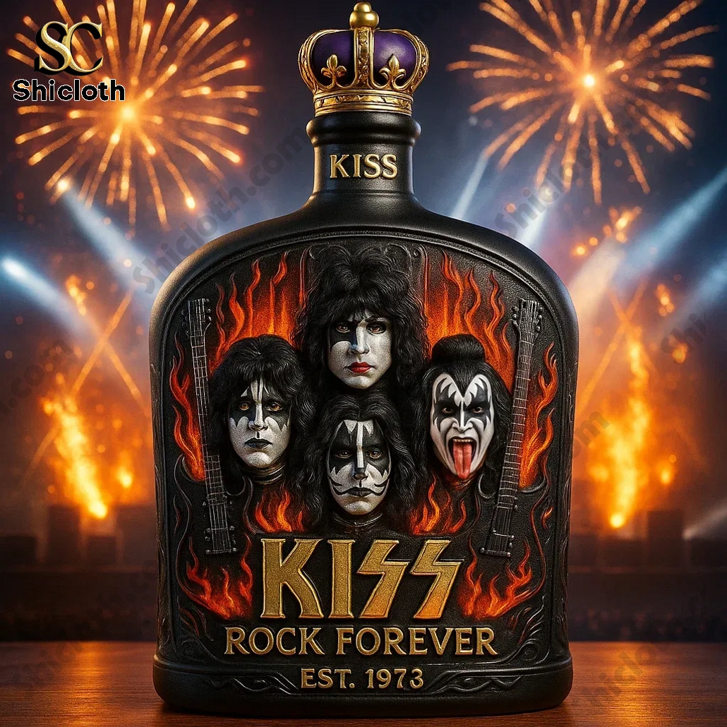 Kiss Rock Forever Crown Royal Whiskey Bottle