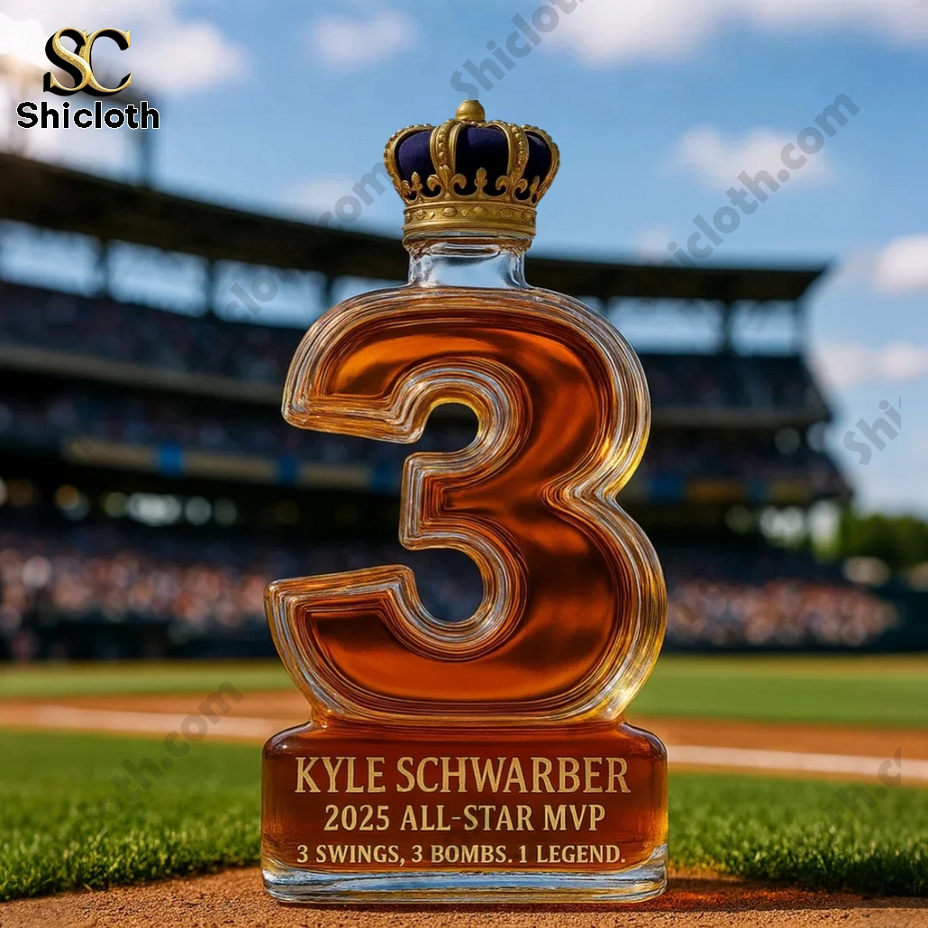 Kyle Schwarber 2025 All-Star MVP Three Swings Boms Legends Whiskey Bottle
