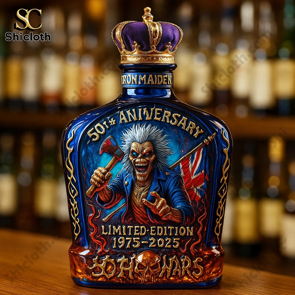 Limited Edition Iron Maiden 50th Anniversary Crown Royal Whiskey Bottle