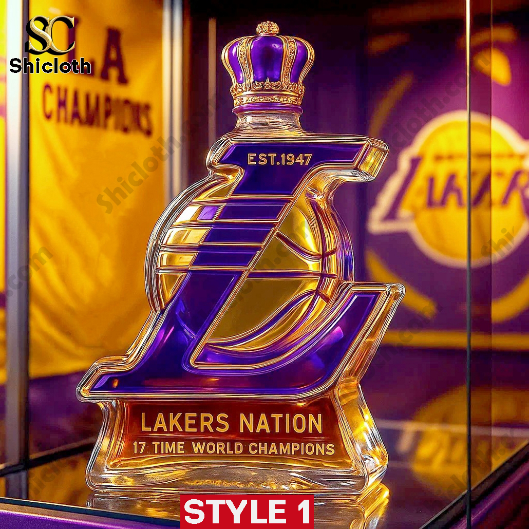 Los Angeles Lakers 17 Times World Champions Team Honor Whisky Bottle