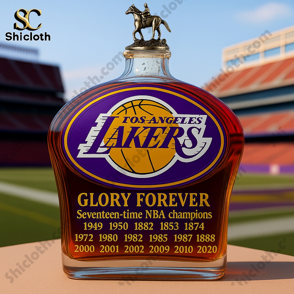 Los Angeles Lakers Glory Forever 17 NBA Champions Whiskey Bottle 8 Los Angeles Lakers Glory Forever 17 NBA Champions Blanton's Whiskey Bottle