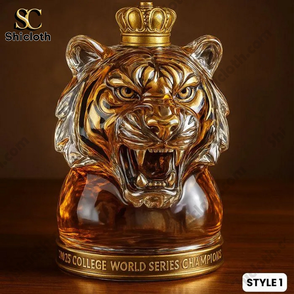 LSU Tigers 2025 NCAA Baseball National Champion Whiskey Bottle