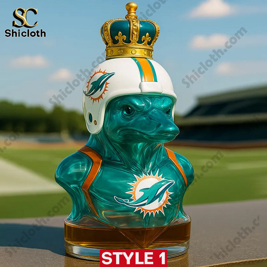 Miami Dolphins T.D. Mascot Whiskey Bottle