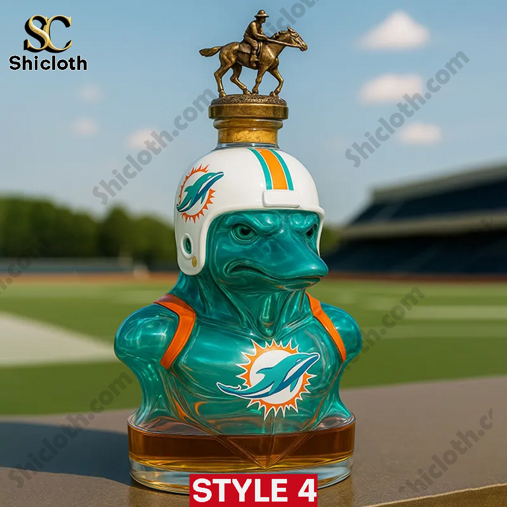 Miami Dolphins T.D. Mascot Whiskey Bottle 3 Miami Dolphins T.D. Mascot Whiskey Bottle - Image 3