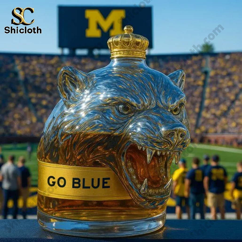Michigan Wolverines Mascot Limted Edition Whiskey Bottle