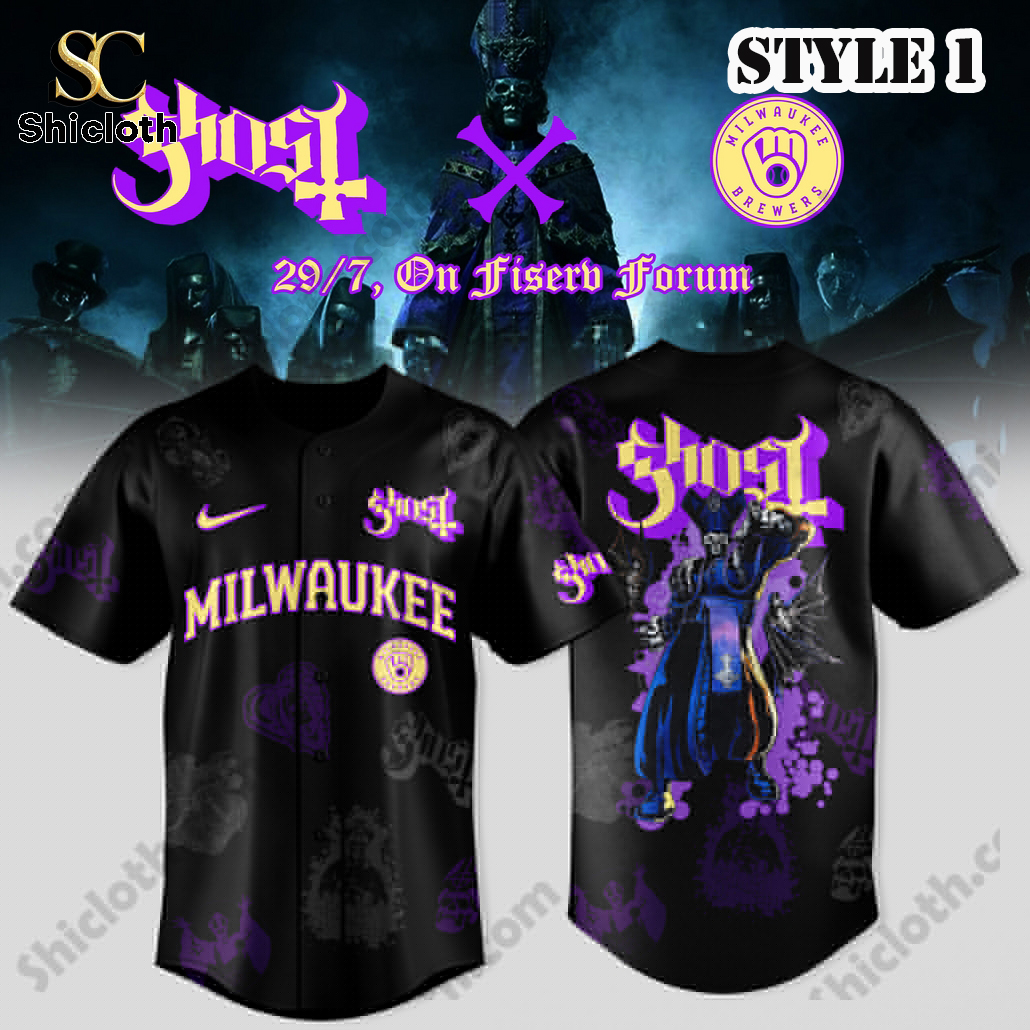Milwaukee Brewers x Ghost World Tour 2025 Baseball Jersey