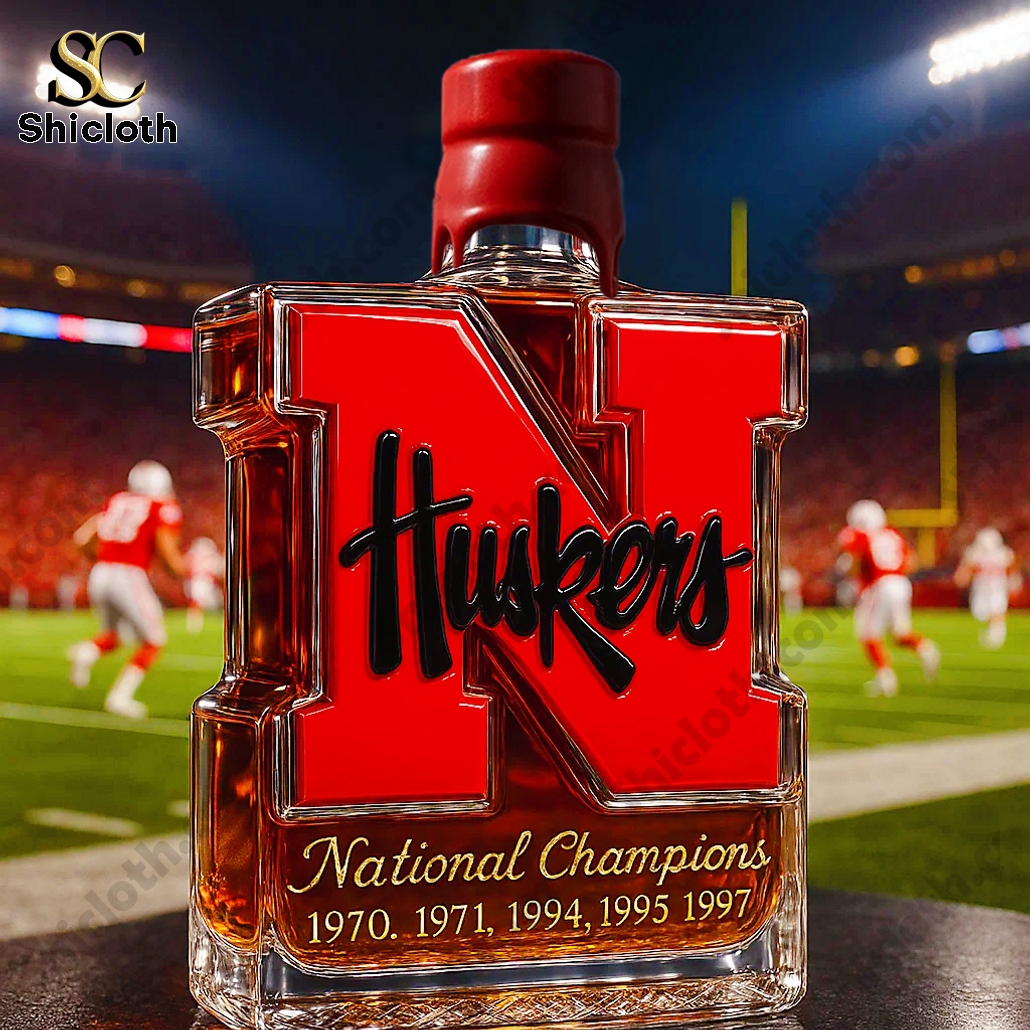 Nebraska Cornhuskers 5-Time National Champions Whiskey Bottle 3 Nebraska Cornhuskers 5-Time National Champions Whiskey Bottle - Image 3
