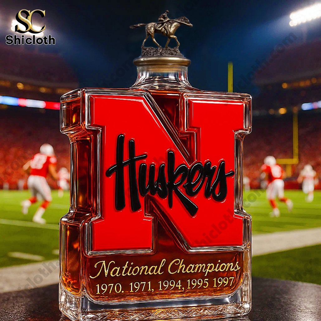 Nebraska Cornhuskers 5-Time National Champions Whiskey Bottle 5 Nebraska Cornhuskers 5-Time National Champions Whiskey Bottle - Image 5