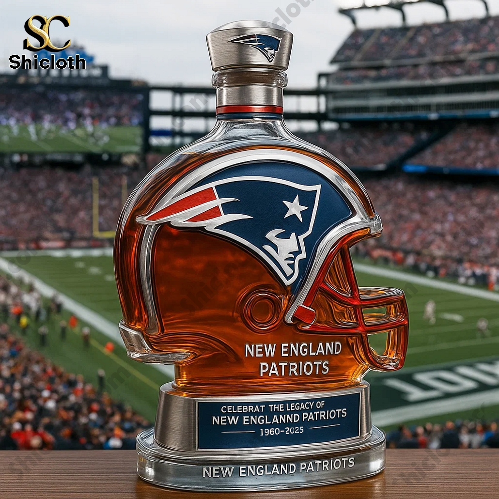 New England Patriots 65th Anniversary NFL Whiskey Bottle