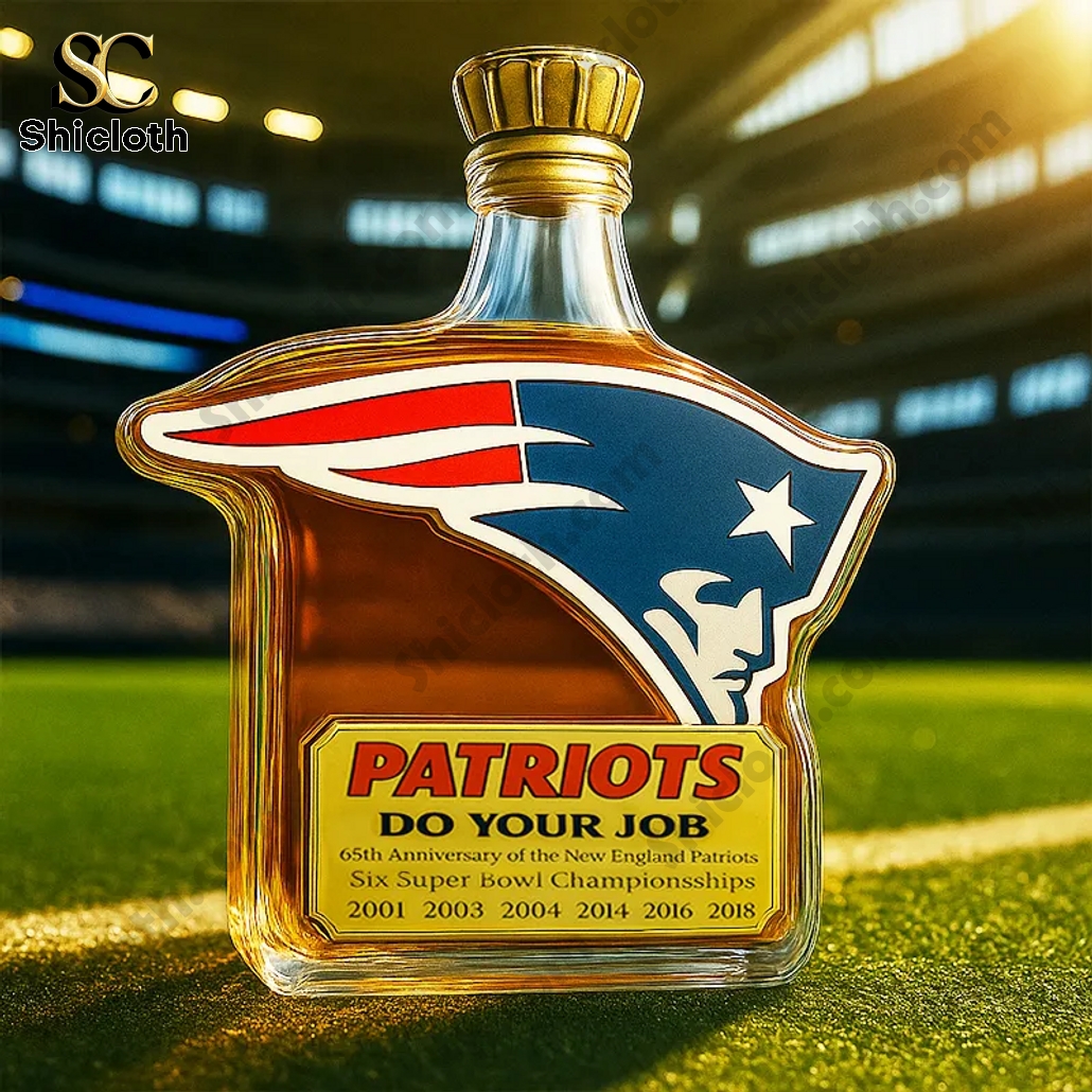 New England Patriots 65th Anniversary NFL Whiskey Bottle