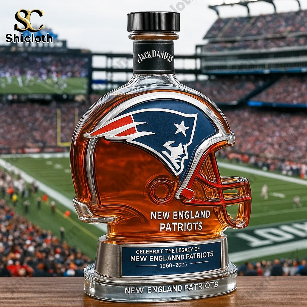 New England Patriots 65th Anniversary NFL Whiskey Bottle 3 New England Patriots 65th Anniversary NFL Whiskey Bottle - Image 3