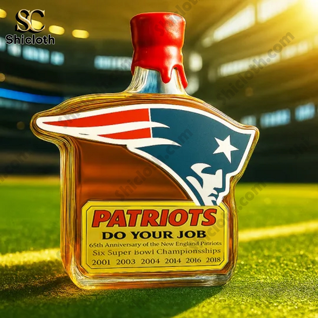 New England Patriots 65th Anniversary NFL Whiskey Bottle 3 New England Patriots 65th Anniversary NFL Whiskey Bottle - Image 3
