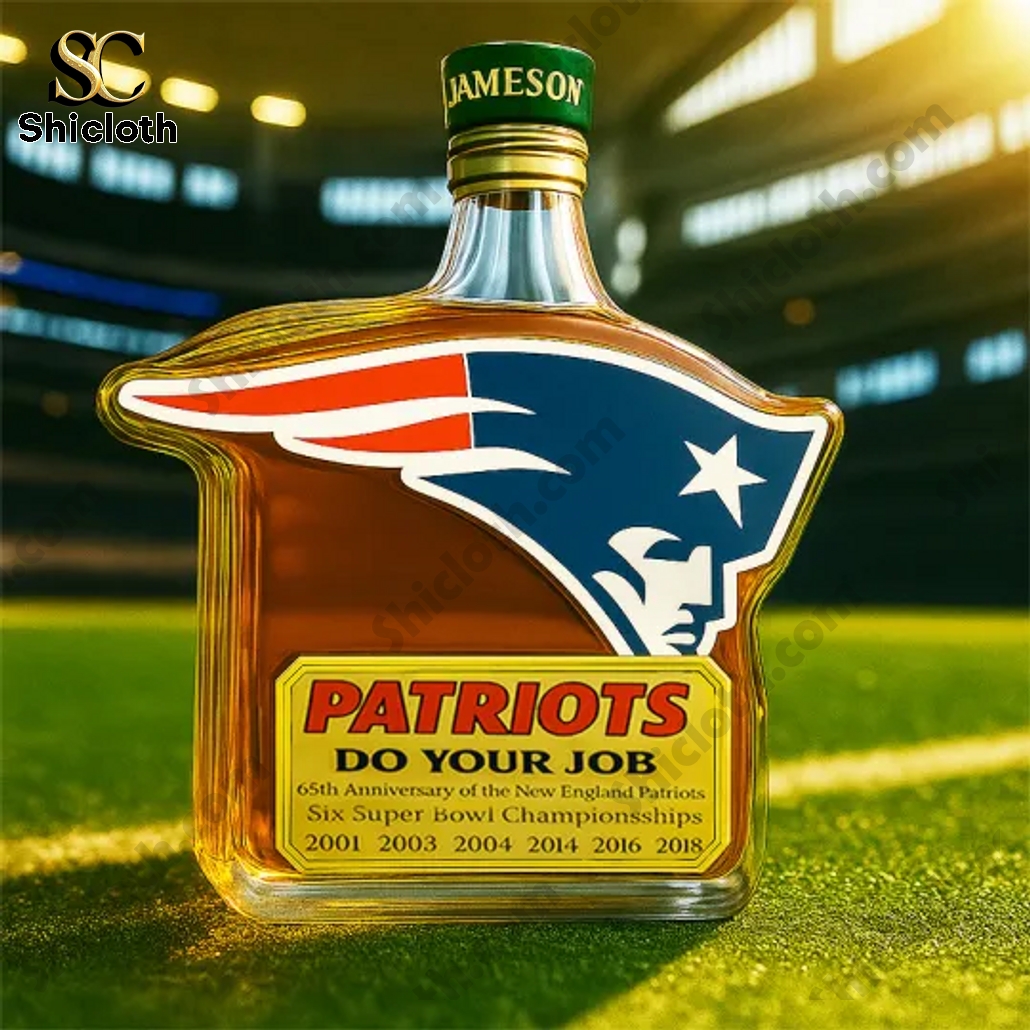 New England Patriots 65th Anniversary NFL Whiskey Bottle 4 New England Patriots 65th Anniversary NFL Whiskey Bottle - Image 4