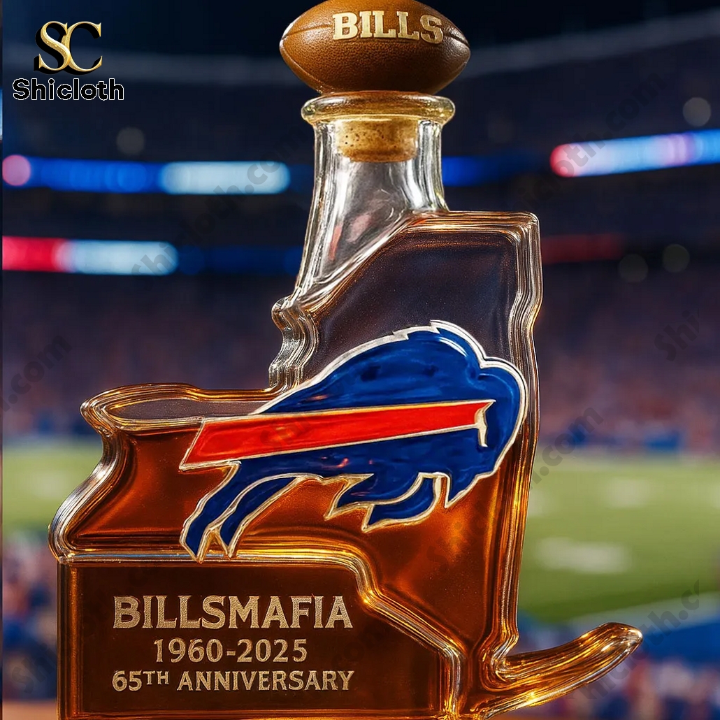 NY Shape Limited Edition Buffalo Bills 65th Anniversary Whiskey Bottle