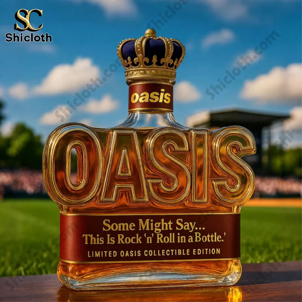 Oasis Rock King Some Might Say Whiskey Bottle
