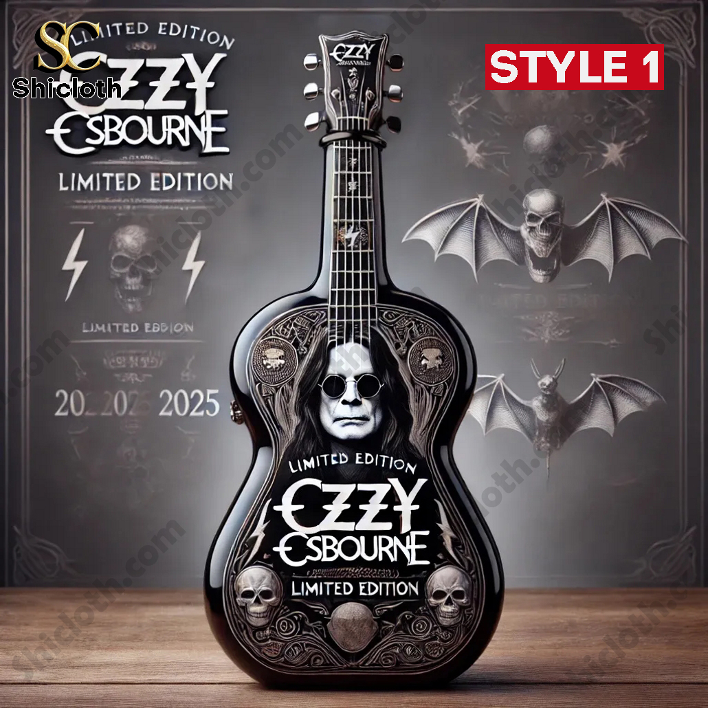 Ozzy Osbourne Guitar RIP Whiskey Bottle