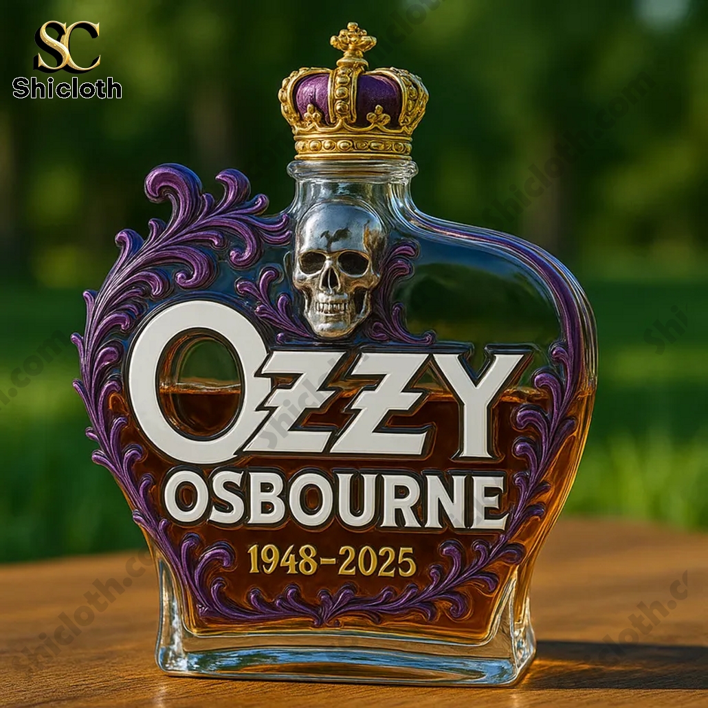 Ozzy Osbourne Skull 1948 2025 Whiskey Bottle