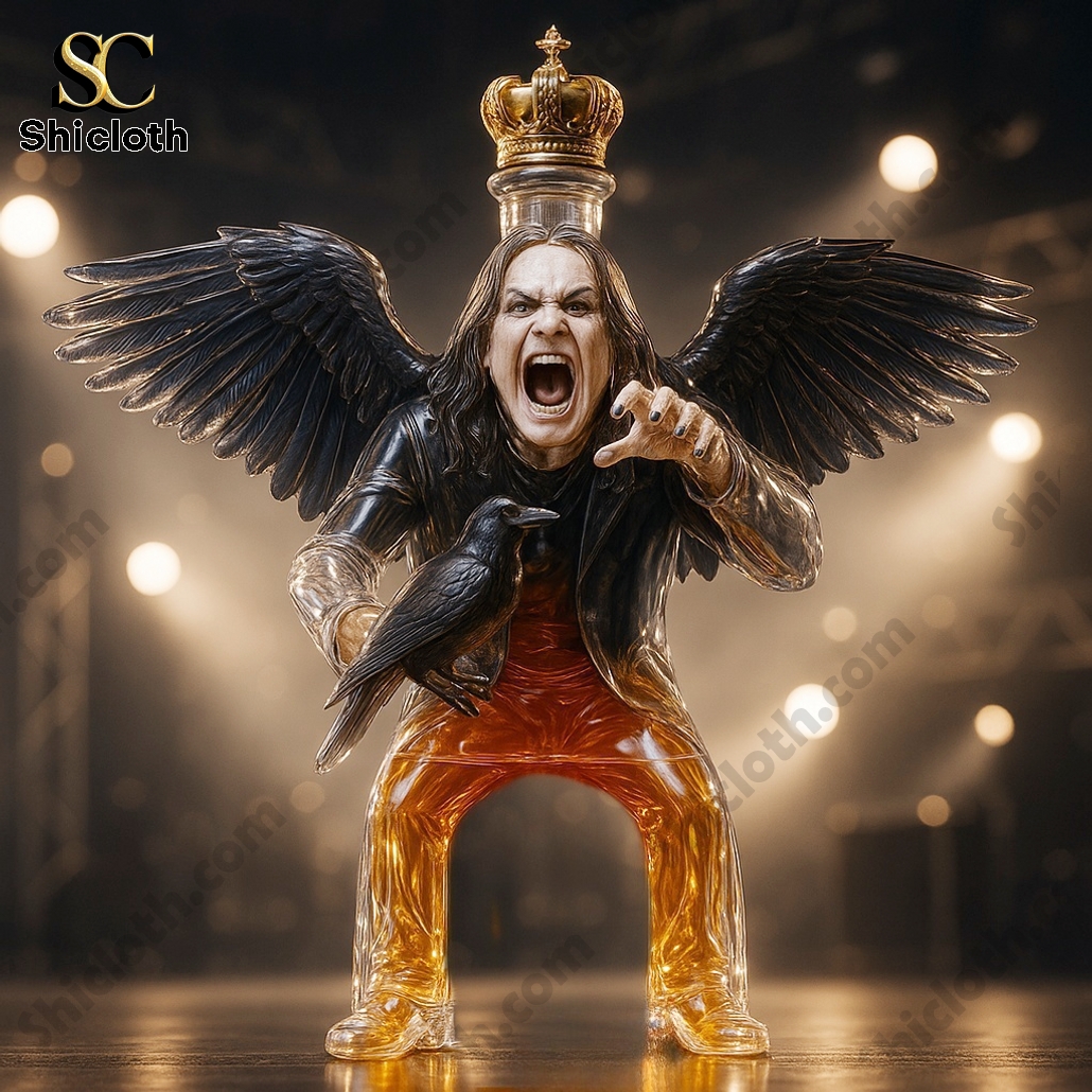 Ozzy Osbourne With Crow Memorial Whiskey Bottle