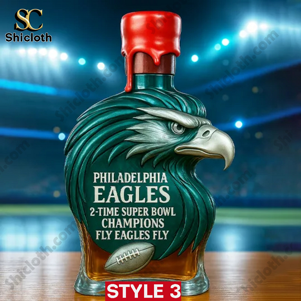 Philadelphia Eagles 2 Time Super Bowl Champs Whiskey Bottle 3 Philadelphia Eagles 2 Time Super Bowl Champs Whiskey Bottle - Image 3