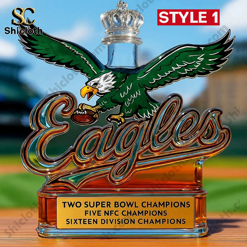 Philadelphia Eagles Philadelphia Eagles Super Bowl LIX Champions Whiskey Bottle
