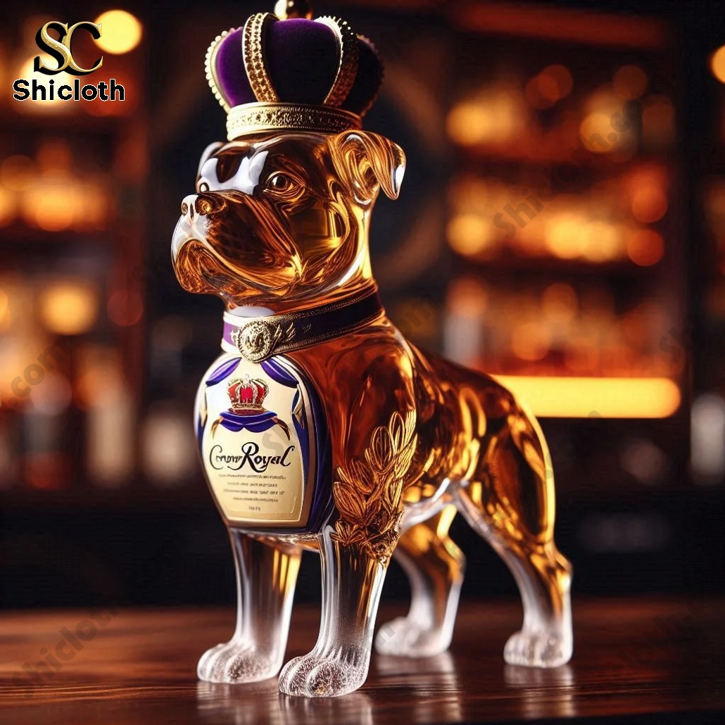 PitBulls Dog Crown Royal Whiskey Bottle