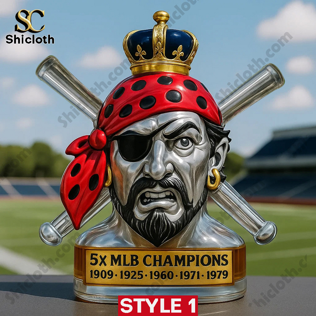 Pittsburgh Pirates 5x MLB Champions Whiskey Bottle