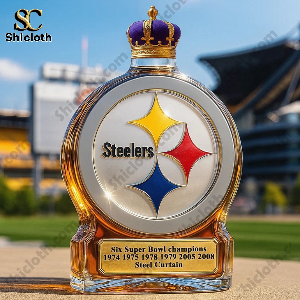 Pittsburgh Steelers Super Bowl Champions Whiskey Bottle