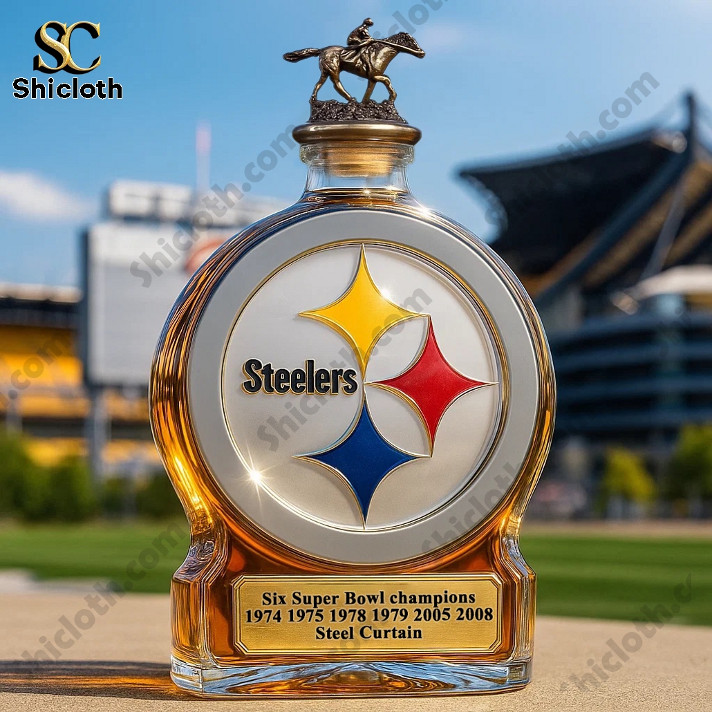 Pittsburgh Steelers Super Bowl Champions Whiskey Bottle 3 Pittsburgh Steelers Super Bowl Champions Whiskey Bottle - Image 3