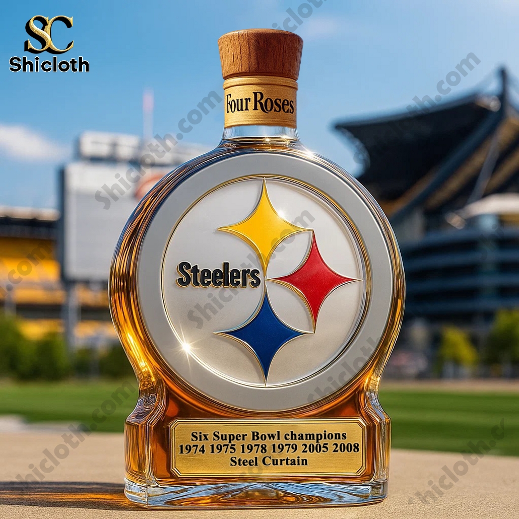 Pittsburgh Steelers Super Bowl Champions Whiskey Bottle 12 Pittsburgh Steelers Super Bowl Champions Four Roses Whiskey Bottle