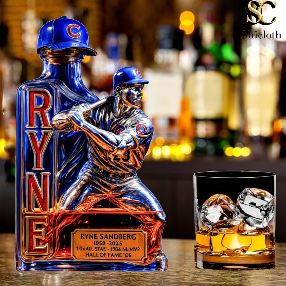 Limited Edition Ryne Sandberg Memorial Whiskey Bottle