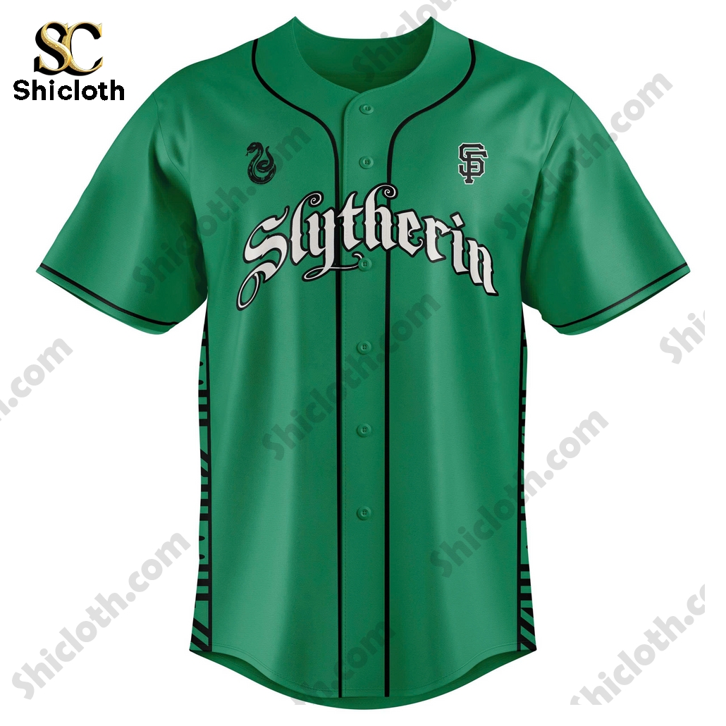 Alternative view of San Francisco Giants Slytherin House Baseball Jersey