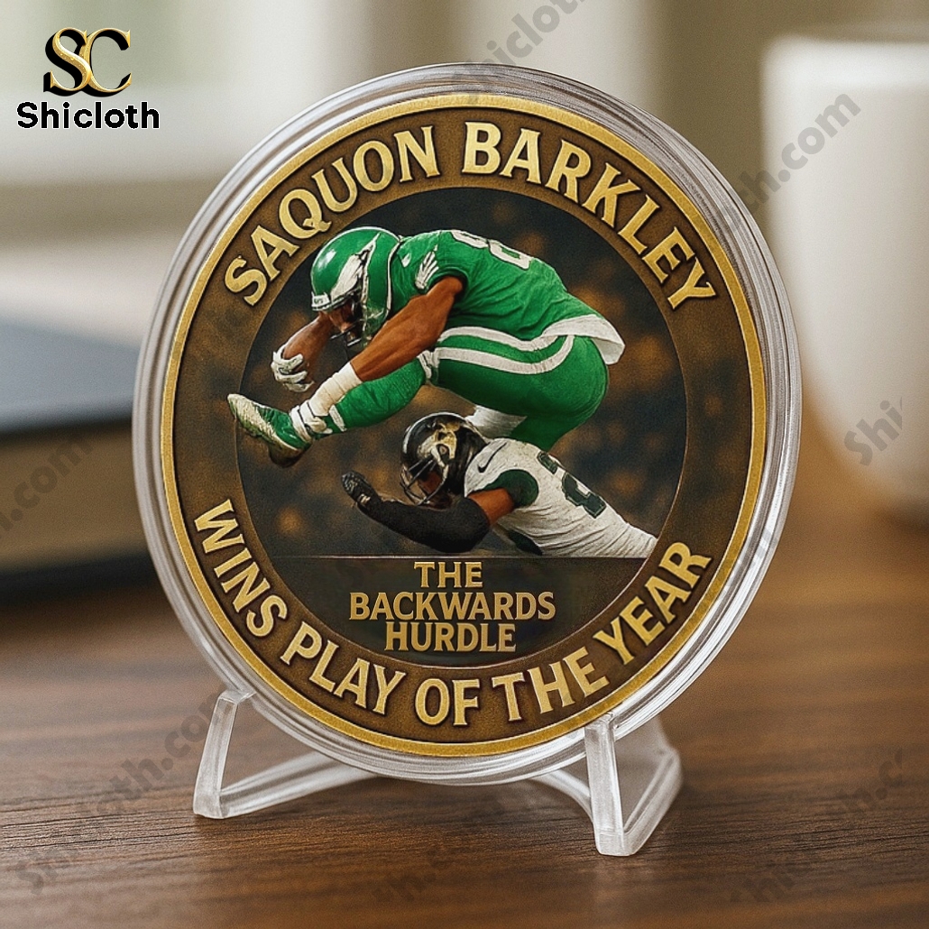 Saquon Barkley The Backwards Hurdle Coin