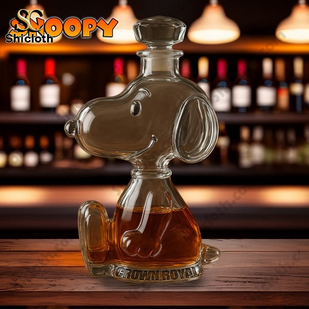 Snoopy Peanuts Crown Royal Whiskey Bottle