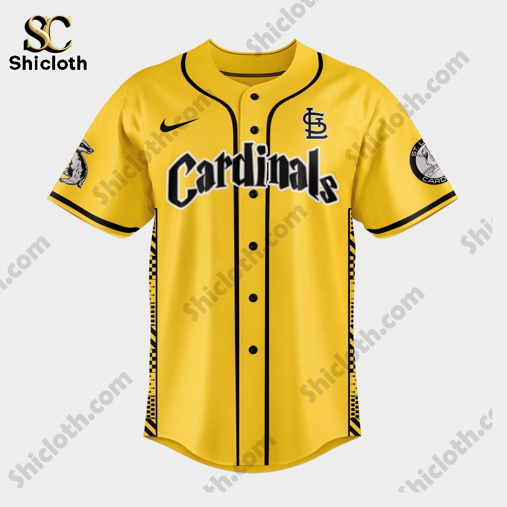 Alternative view of St. Louis Cardinals Hufflepuff House Baseball Jersey