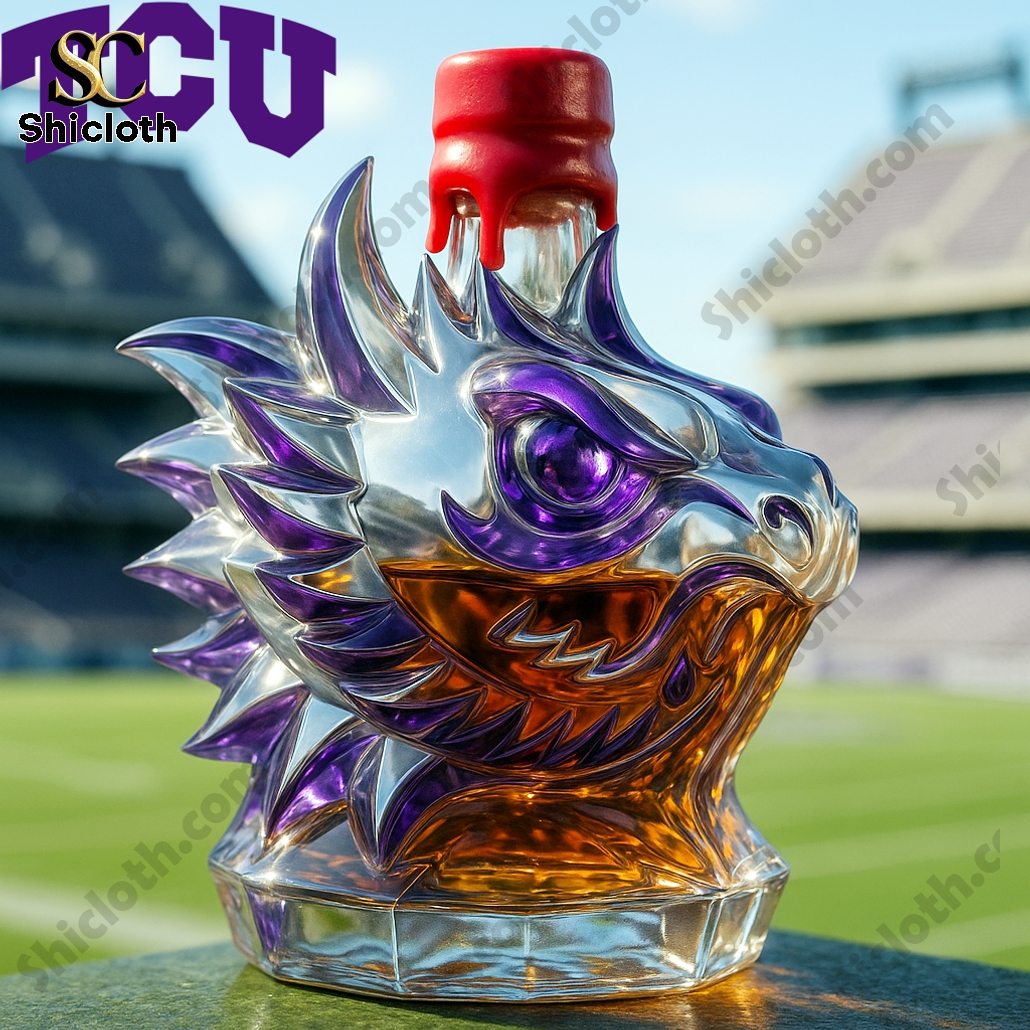 Texas Christian University NCAA Horned Frogs Whiskey Bottle 4 Texas Christian University NCAA Horned Frogs Whiskey Bottle - Image 4
