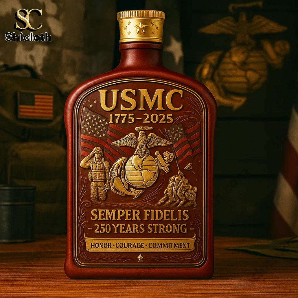 USMC 250th Anniversary Commemorative Whiskey Bottle