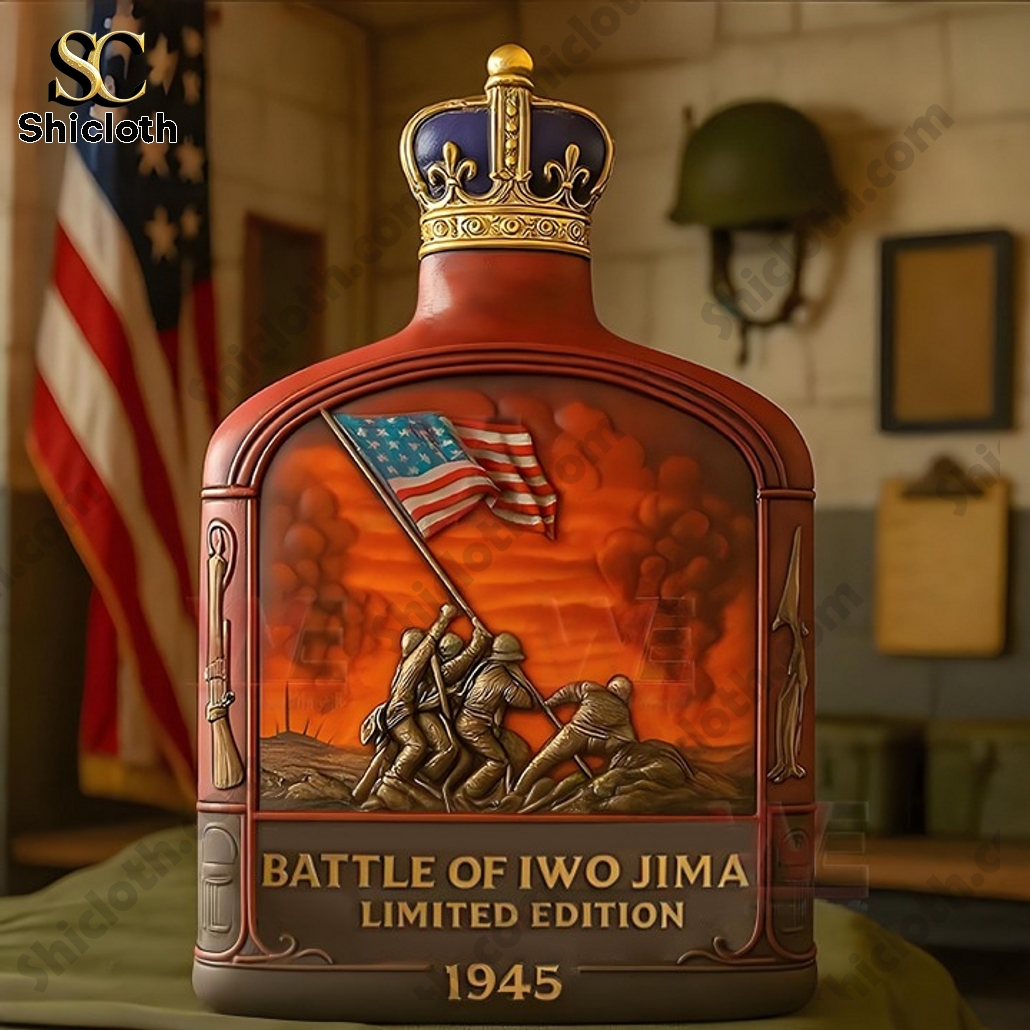 USMC Iwo Jima Battle Whiskey Bottle