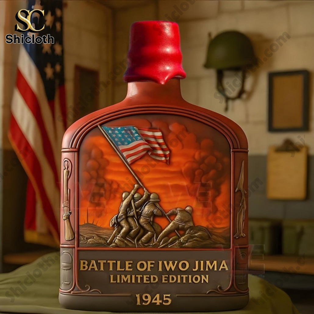 USMC Iwo Jima Battle Whiskey Bottle 3 USMC Iwo Jima Battle Whiskey Bottle - Image 3