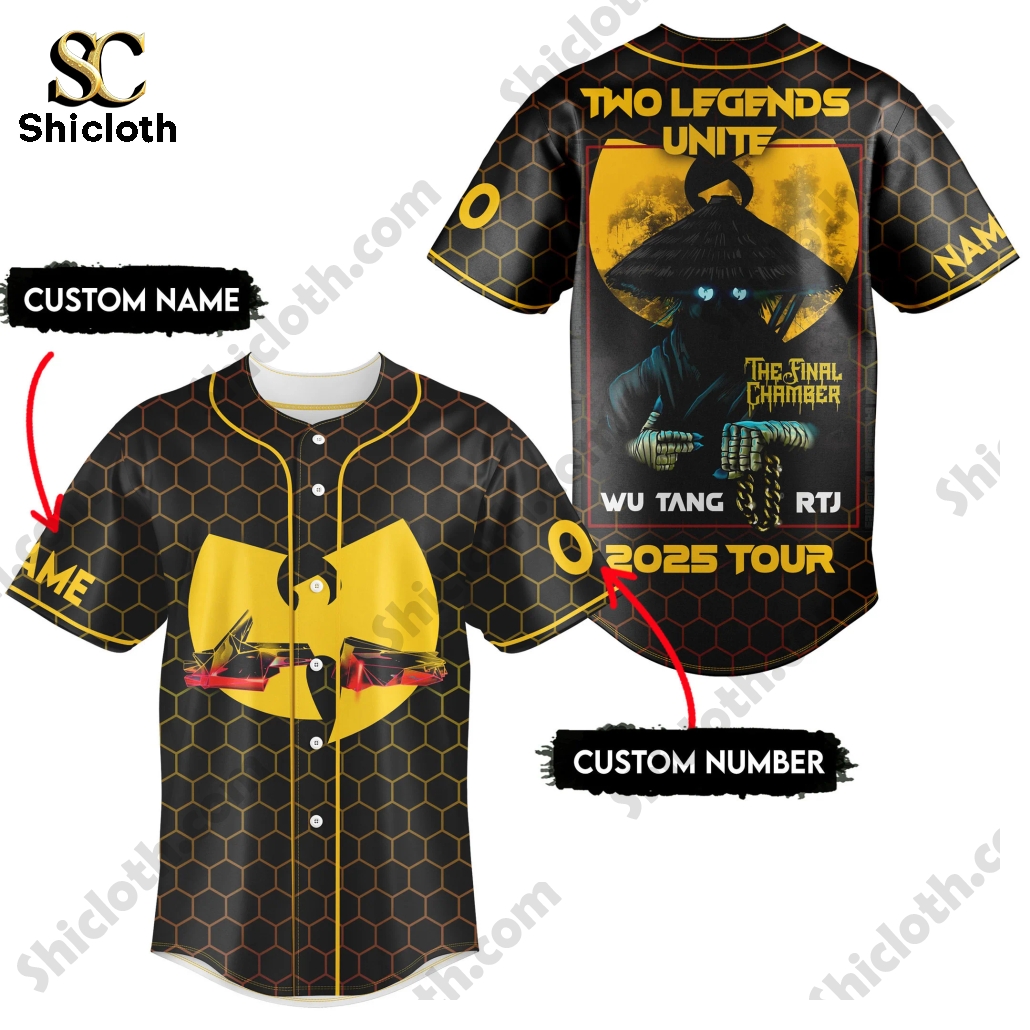 Alternative view of Wu-Tang Clan Two Legends Unite Tour 2025 Baseball Jersey