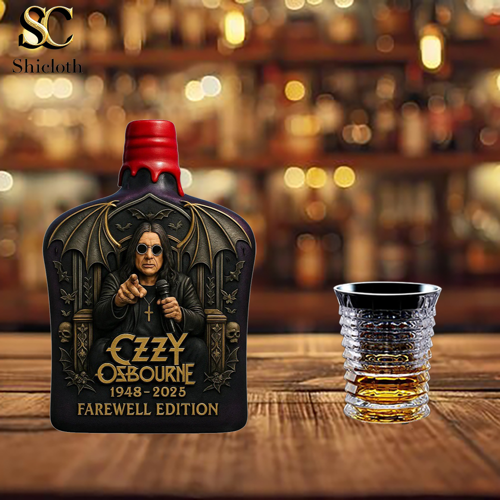 Ozzy Osbourne Farewell Edition Whiskey Bottle 13 Ozzy Osbourne Farewell Edition bottle with red Maker’s Mark-style wax cap.