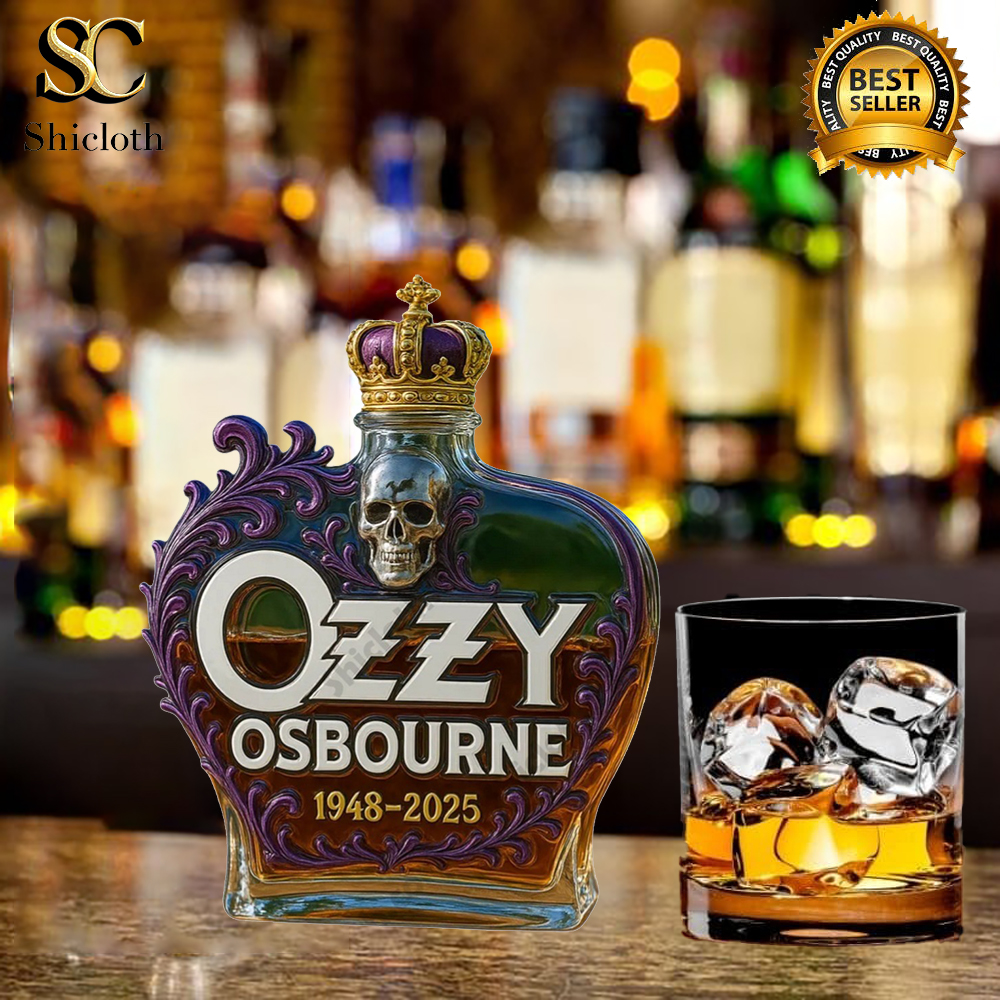 Ozzy Osbourne Skull 1948 2025 Crown Royal Whiskey Bottle