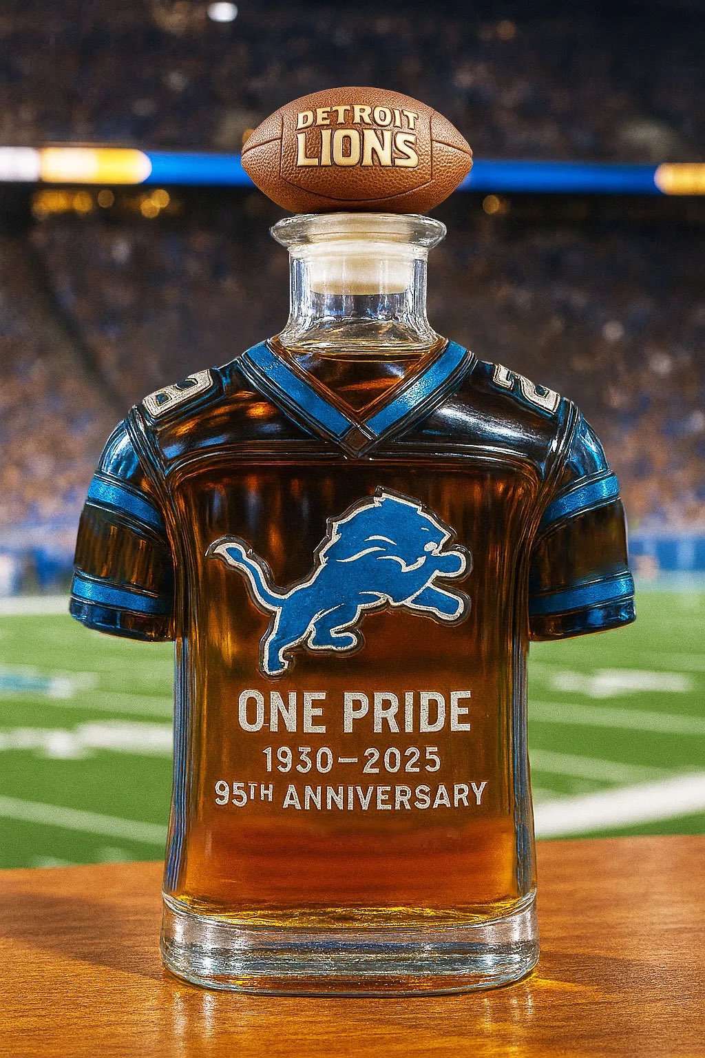 Detroit Lions One Pride 1930-2025 95th Anniversary Whiskey Bottle