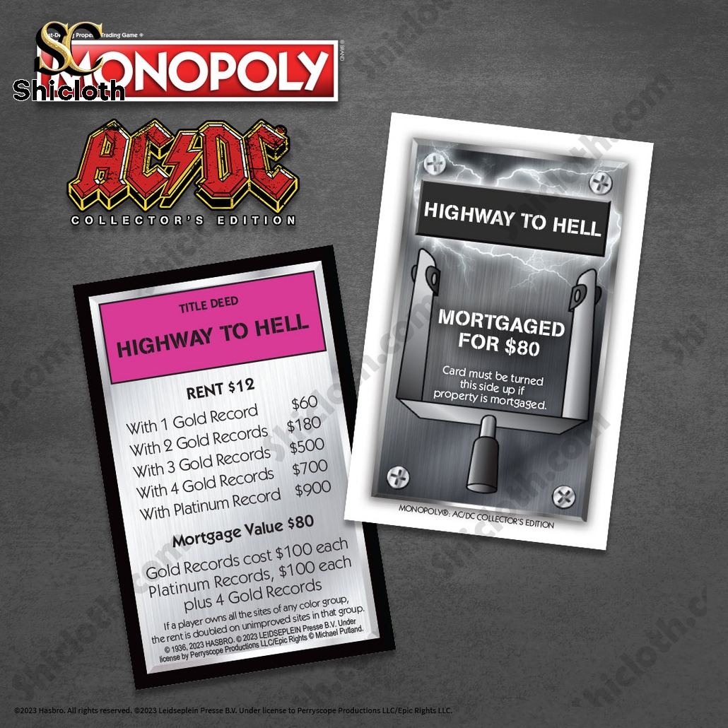 AC/DC Back in Black Edition Monopoly Board Game 10 AC/DC Back in Black Edition Monopoly Board Game - Image 10