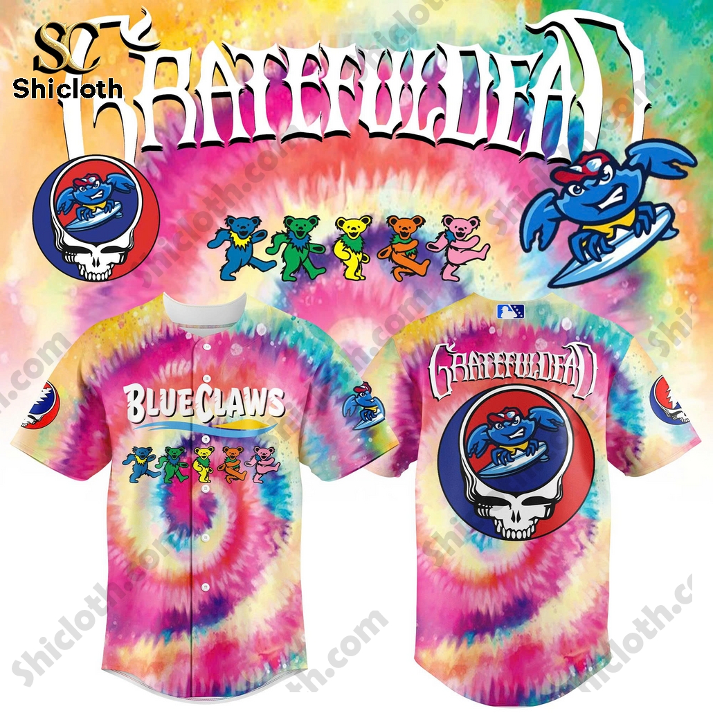 Jersey Shore BlueClaws x Grateful Dead 2025 Baseball Jersey