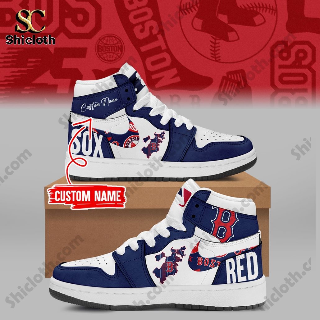Boston Red Sox MLB Personalized Air Jordan 1 High Top