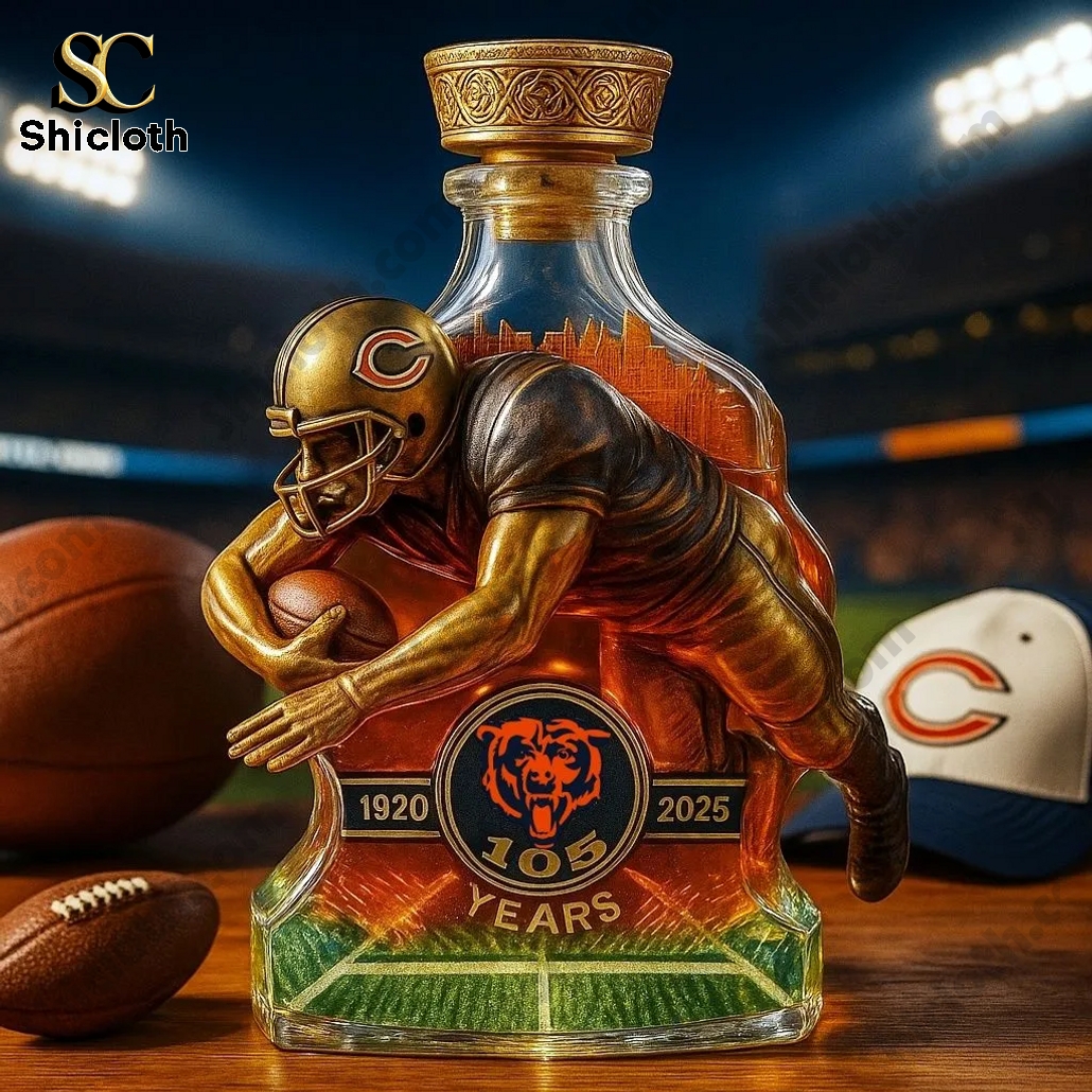 Chicago Bears 105th Anniversary Limited Edition Whiskey Bottle