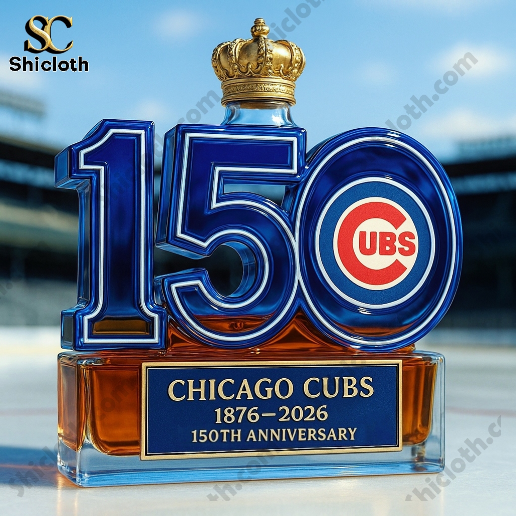 Chicago Cubs 150th Anniversary Whiskey Bottle