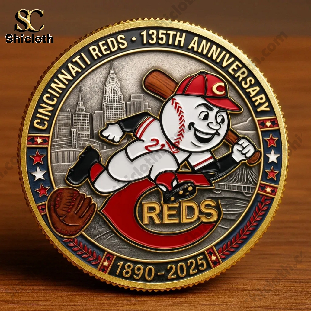 BEST CINCINNATI REDS 135th Anniversary Commemorative Coin 3 BEST CINCINNATI REDS 135th Anniversary Commemorative Coin - Image 3